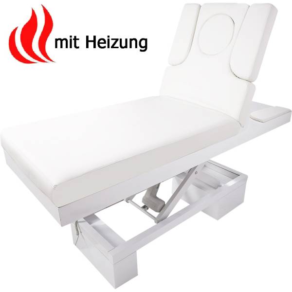 Massageliege 003815H Wellnessliege weiß mit Heizung